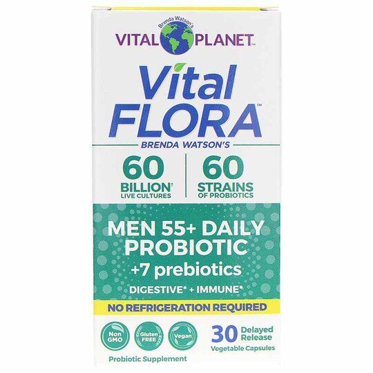 Vital Flora Men 55+ Daily Probiotic + Prebiotics Shelf Stable, VTP